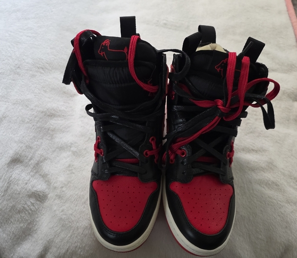 Black and Red High-Top Sneakers - Picture 1 of 16